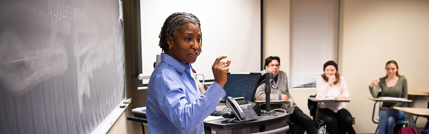 Professor leading a class