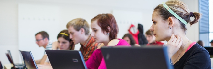 Students on computers